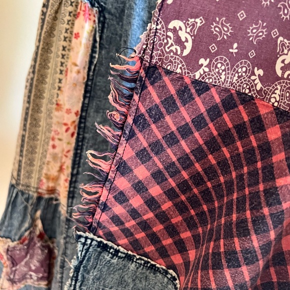 Blue Velvet extreme wide leg patchwork star jeans size small - Picture 8 of 13